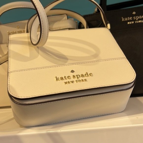 Kate Spade Staci Square Crossbody Saffiano Leather Parchment - Picture 13 of 16